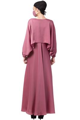 Musheco-Attached Cape Style Abaya In Nida Fabric 4