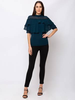 Sheczzar BLACK Color POYESTER Casual Regular Top 5