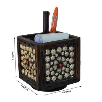 Ornate Wooden Pen Stand 2
