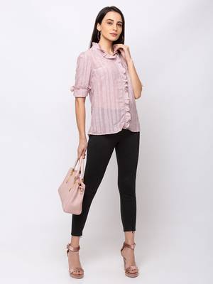 Sheczzar SKY BLUE  Color CHIFFON Party Regular Top 5