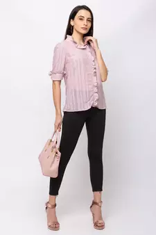 Sheczzar SKY BLUE  Color CHIFFON Party Regular Top