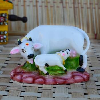 Polyresin Colorful Cow and Calf Statue 1