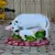 Polyresin Colorful Cow and Calf Statue