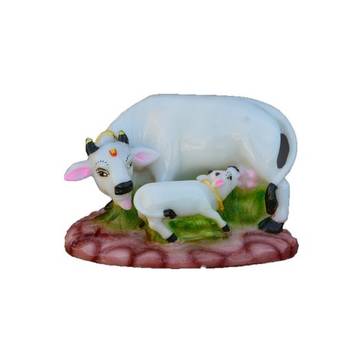 Polyresin Colorful Cow and Calf Statue 3