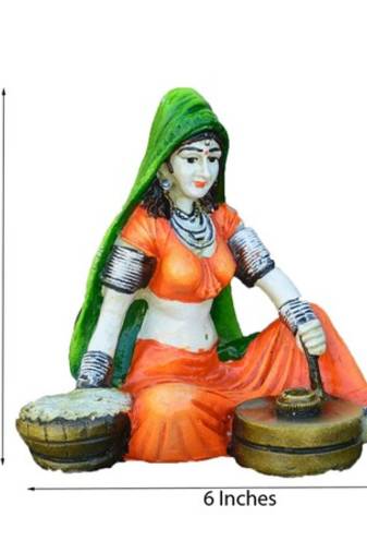 Rajasthani Lady using Flour Machine