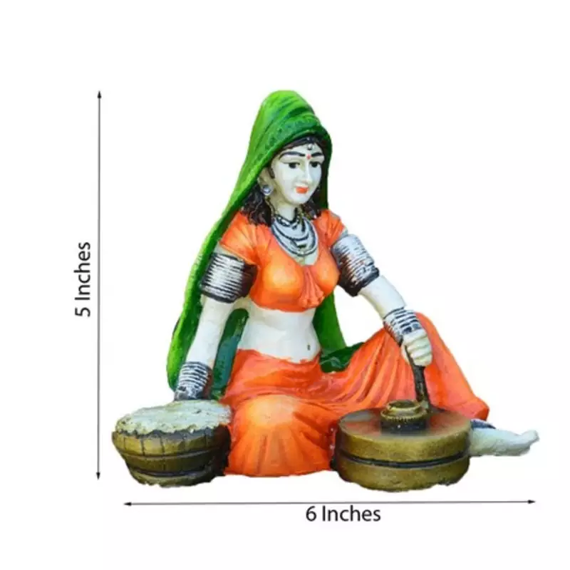 Rajasthani Lady using Flour Machine