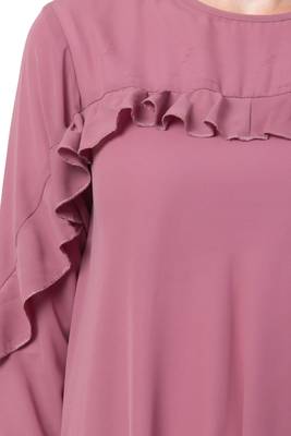 Musheco-Modest Dress With Ruffles 6