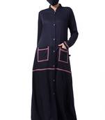 Musheco-Front Open-Modest Dress In Rayon Fabric