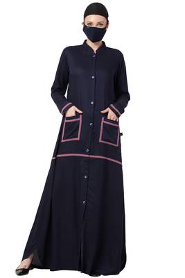 Musheco-Front Open-Modest Dress In Rayon Fabric 2