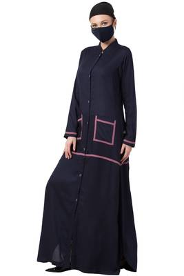 Musheco-Front Open-Modest Dress In Rayon Fabric 3