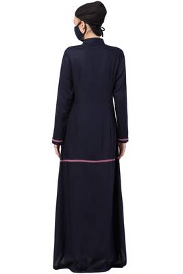 Musheco-Front Open-Modest Dress In Rayon Fabric 5
