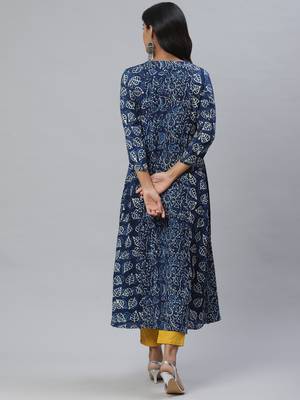 Pinksky Blue woven cotton ethnic-kurtis 2