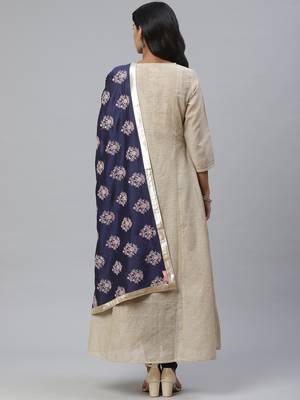 Pinksky Beige woven cotton diwali-kurtis 2