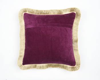 PURPLE DECORATIVE VELVET CUSHION COVER with LACE 3
