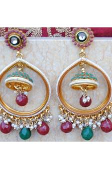 Colourful Drop Jhumka Earrings