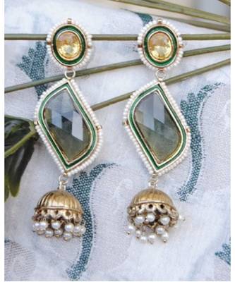 Designer Gemstone Jhumka Earrings 1