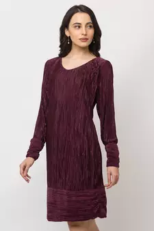 Sheczzar  Maroon  Color  Regular fit  Midi  Dress