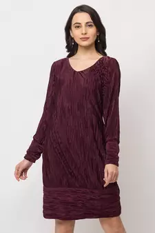 Sheczzar  Maroon  Color  Regular fit  Midi  Dress
