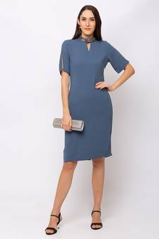 Sheczzar Blue Color Regular fit Midi Dress
