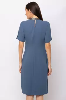 Sheczzar Blue Color Regular fit Midi Dress