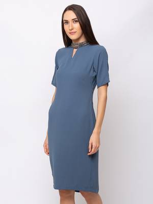 Sheczzar Blue Color Regular fit Midi Dress 2