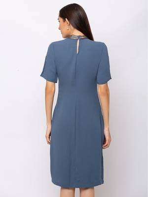 Sheczzar Blue Color Regular fit Midi Dress 3
