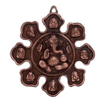 Metal Wall hanging with 9 variants of Lord Ganesha 3