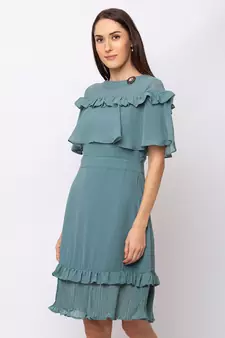 Sheczzar Green Color Regular fit Midi Dress