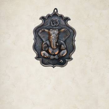 Metal Wall Handing of Lord Ganesha with Om 1