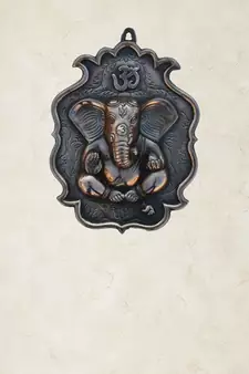 Metal Wall Handing of Lord Ganesha with Om