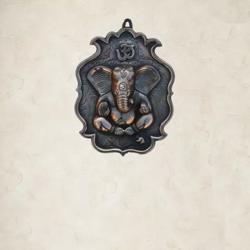 Metal Wall Handing of Lord Ganesha with Om