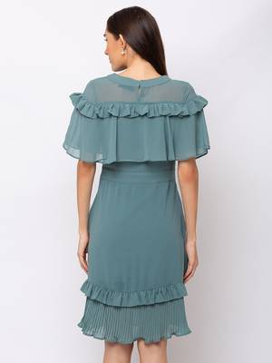 Sheczzar Green Color Regular fit Midi Dress 3
