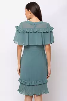 Sheczzar Green Color Regular fit Midi Dress