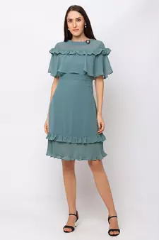 Sheczzar Green Color Regular fit Midi Dress