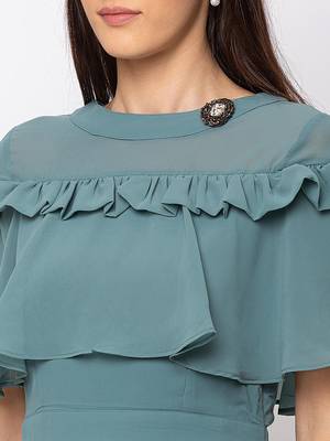Sheczzar Green Color Regular fit Midi Dress 5