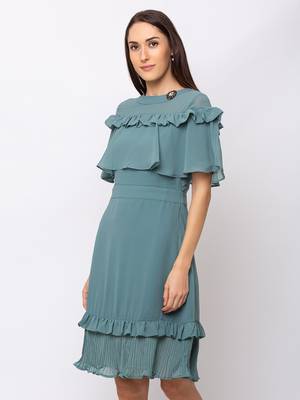 Sheczzar Green Color Regular fit Midi Dress 2