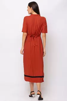 Sheczzar Orange Color Regular fit Midi Dress