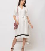 Sheczzar WHITE Color Regular fit Midi Dress