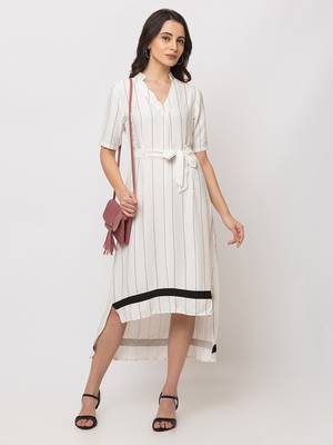Sheczzar WHITE Color Regular fit Midi Dress 1