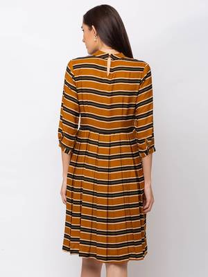 Sheczzar Mustard Color Regular fit Midi Dress 3