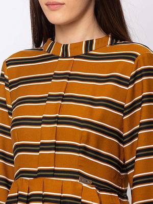 Sheczzar Mustard Color Regular fit Midi Dress 5