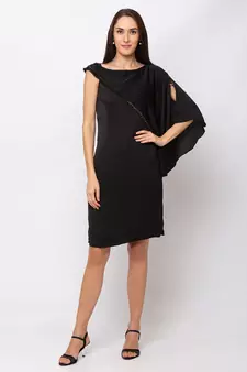 Sheczzar BLACK Color Regular fit Midi Dress