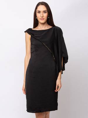 Sheczzar BLACK Color Regular fit Midi Dress 5
