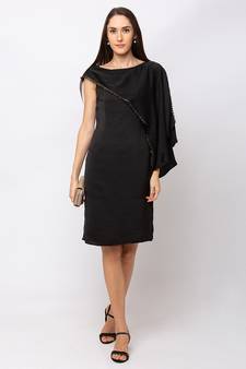 Sheczzar BLACK Color Regular fit Midi Dress