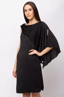 Sheczzar BLACK Color Regular fit Midi Dress