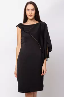 Sheczzar BLACK Color Regular fit Midi Dress