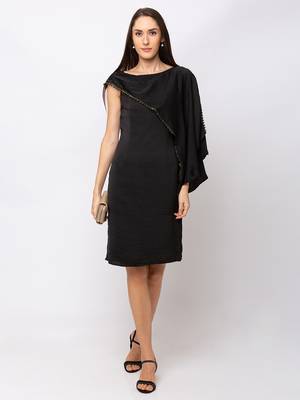Sheczzar BLACK Color Regular fit Midi Dress 1