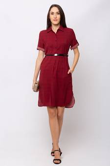 Sheczzar CHERRY Color Regular fit Midi Dress
