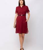 Sheczzar CHERRY Color Regular fit Midi Dress