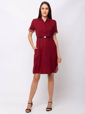 Sheczzar CHERRY Color Regular fit Midi Dress 5